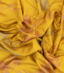 Yellow Printed Synthetic Dola Saree With Contrast Border-BL5413