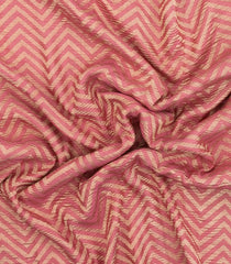 Dusty Pink Woven Mysore Silk Saree With Chevron Stripes-MS3512