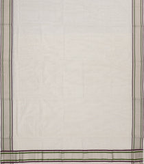 Off White Handloom Kerala Cotton Saree With Maroon Zari Border-KEC1018