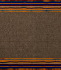 Dark Grey Handwoven Bengal Cotton Saree With Contrast Border-BG1469