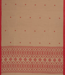 Taupe Handwoven Bengal Cotton Saree With Floral Buttas-BG1476