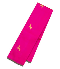 Hot Pink Handloom Kanchipuram Silk Saree With Deer Buttas-KA15774