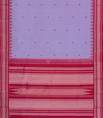 Lavender Handloom Kanchi Cotton Saree With Contrast Silk Border-KC1794