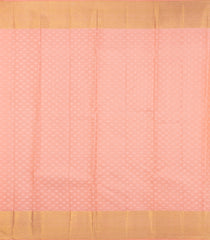 Light Peach Handloom Kanchipuram Silk Saree With Floral VIne Motifs-KA14299