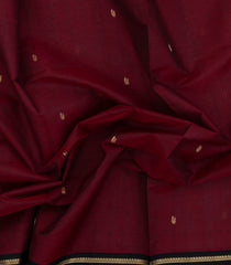 Maroon Handloom Silk Cotton Saree With Buttas-SC4319