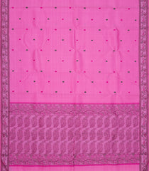 BubbleGum Pink Handloom Kanchipuram Silk Saree With Floral Buttas-KA12572