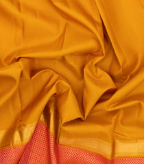 Oil Mustard Handloom Korvai Kanchipuram Silk Saree With Zari Checks-KA13774