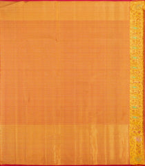 Crimson Handloom Tissue Kanchipuram Silk Saree With Meena Floral Motifs-KA15673
