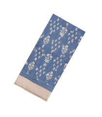 Dark Grey Printed Tussar Silk Saree With Floral Motifs-TU3619