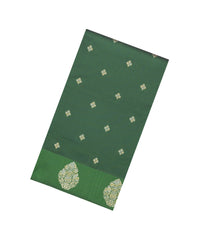 Dark Green Woven Blended Aura Saree With Zari Buttas & Zari Border-BL5806