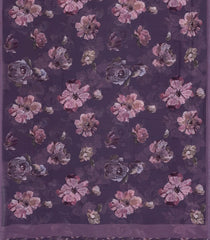 Lilac Woven Synthetic Georgette Saree With Printed Floral Motifs-BL4214