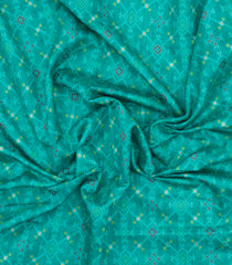 Aquamarine Woven Art Dupion Saree With Tie & Dye Motifs-BL5898