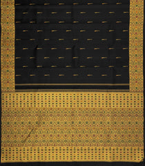 Black Handloom Kanchipuram Silk Saree With Muniya Buttas-KA15401