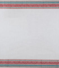 White Handloom Kanchi Cotton Saree With Kamalam Buttas-KC1618