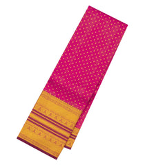 Pink Handloom Kanchipuram Silk Saree With Floral Motifs-KA14868