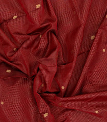 Red Handloom Soft Silk Cotton Saree With Zari Checks & Buttas-SC4438