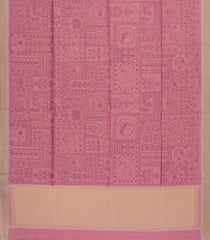 Peach Printed Art Dupion Saree With Contrast Border-BL5070