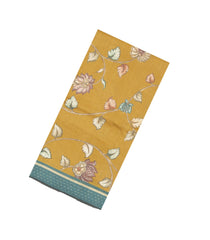 Sandal Printed Tussar Silk Saree With Floral Motifs-TU3668