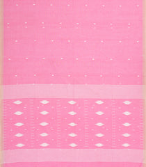 Baby Pink Handloom Bengal Cotton Saree With Coin Buttas-BG1833