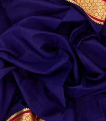 Dark Blue Woven Mysore Crepe 9 Yards Silk Saree With Contrast Border-MS3200