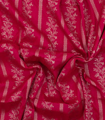 Pink Woven Synthetic Dupion Saree With Floral Vine Motifs-BL5020