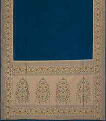 Navy Blue Woven Art Dupion Saree With Meena Floral Border-BL5979