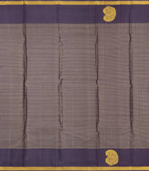 Black Handloom Kanchipuram Silk Saree With Gold & Silver Zari Stripes-KA16821