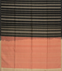 Black Handloom Organza Silk Saree With Zari Stripes-SO4771