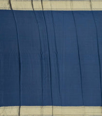 Blue Mysore Crepe Silk Saree With Peacock Floral Motifs-MS3104