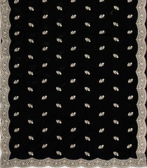 Black Woven Synthetic Blended Saree With Embroidered Motifs-EN2053
