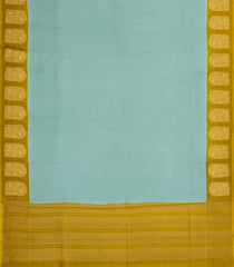 Turquoise Woven Blended Viscose With Zari Checks-BL5565