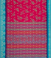 Pink Printed Synthetics Dola With Zari Butta & Zari Border -BL5225