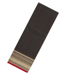 Dark Green Woven Chirala Cotton Saree With Printed Blouse-CR1522