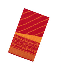 Red Handloom Rajkot Patola Silk Saree With Ikat Rising Motifs-IK0470