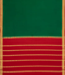 Green Woven Mysore Silk Saree With Contrast Zari Border-MS3637