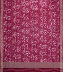 Magenta Printed Chanderi Cotton Saree With Zari Border-CC1507