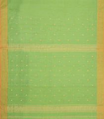 Cardamom Green Handloom Maheswari Silk Cotton Saree With Floral Buttas-SC4911