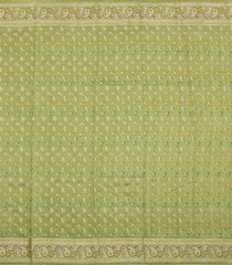 Cardamom Green Woven Dupion Silk Saree With Meena Borders-DS0580