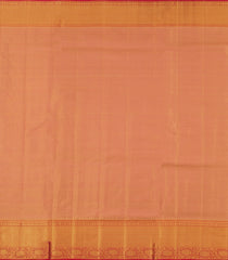 Mustard Handloom Kanchipuram Tissue Silk Saree With Floral Motifs & Contrast Border-KA13511