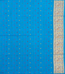Sky Blue Woven Art Dupion Saree With Meena Floral Border-BL5927