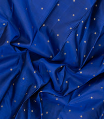 Blue Handloom Kanchipuram Silk Saree With Buttas & Contrast Border-KA15109