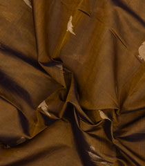 Dark Olive Handloom Silk Cotton Saree With Buttas-SC4336