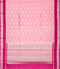 Light Peach Woven Dupion Silk Saree With Floral Motifs & Contrast Border-DS0535