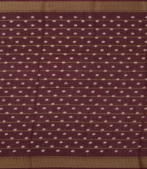 Dark Brown Printed Synthetic Dola Silk Saree With Zari Stripes & Border-BL5031