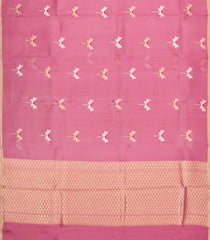 Peach Woven Pure Organza Silk Saree With Zari Buttas-KS1078