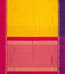 Yellow Handloom Soft Silk Saree With Stripes & Ganga Jamuna Border-SO4298