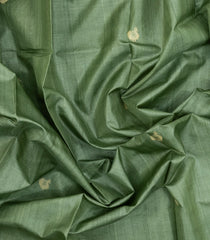 Cardamom Green Woven Tussar Silk Saree With Annam Buttas-TU3240