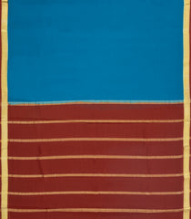 Cyan Woven Mysore Silk Saree With Contrast Border-MS3413