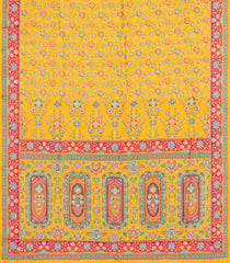 Mustard Printed Blended Viscose Saree With Position Printed Floral Motifs-BL5982