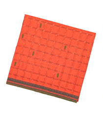 Orange Woven Kadapa Cotton Saree With Checks & Buttas-KN0656